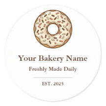 Bakery Logo Sticker - Custom Donut Icon Design