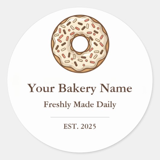 Bakery Logo Sticker - Custom Donut Icon Design (Vorderseite)