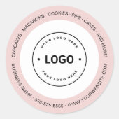 Bakery Logo White and Pink Runder Aufkleber (Vorderseite)