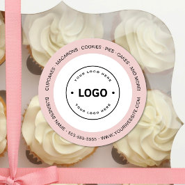 Bakery Logo White and Pink Runder Aufkleber