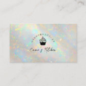 Bakery Loyalty Card Holographic White Opal Cupcake Visitenkarte (Vorderseite)