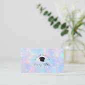 Bakery Loyalty Card Rainbow Holographic Bread Logo Visitenkarte (Stehend Vorderseite)