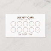 Bakery Loyalty Card Rolling Button Rote Blume Eleg Visitenkarte (Rückseite)