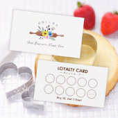 Bakery Loyalty Card Rollstuhl Button Floral Wasser Visitenkarte