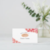 Bakery Loyalty Card Watercolor Bread Red Gingham Visitenkarte (Stehend Vorderseite)