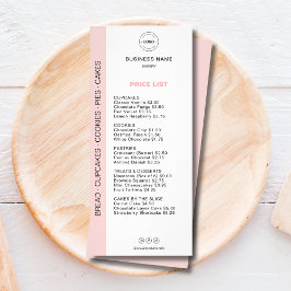 Bakery Menu Price List  Werbekarte