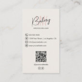 Bakery Monogram Logo Custom Foto QR Tan Visitenkarte (Rückseite)