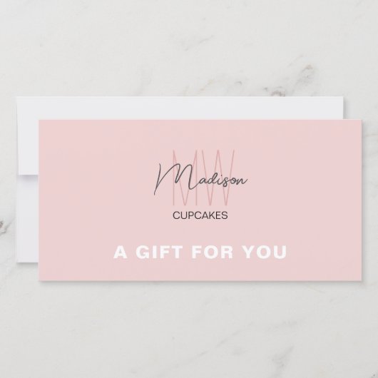 Bakery Monogram Logo Geschenkgutschein (Vorderseite)