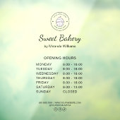 Bakery Opening Hours Custom Logo Business Fensteraufkleber (Blatt 3)