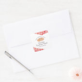 Bakery Packaging Watercolor Bread Red Gingham Quadratischer Aufkleber (Umschlag)