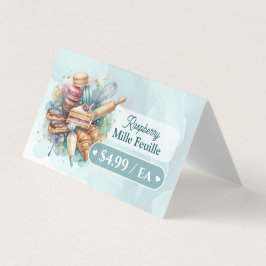 Bakery Pastry Baker Display Sign Label Price Tag