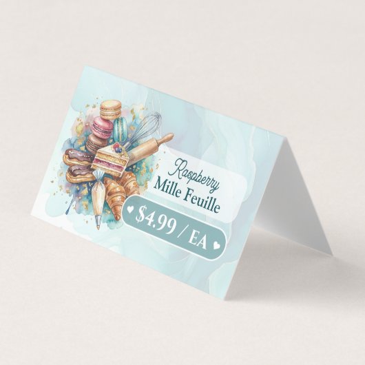 Bakery Pastry Baker Display Sign Label Price Tag (Vorderseite)