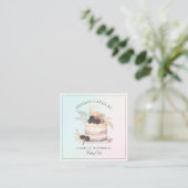 Bakery Pastry Chef Baker Square Business Card Quadratische Visitenkarte (Stehend Vorderseite)