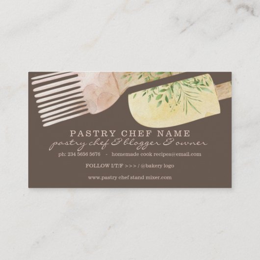 Bakery Pastry Chef Bakers Tools Loyalty Punch Visitenkarte (Rückseite)