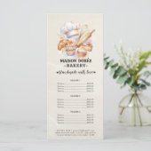 Bakery Pastry Chef Baking Catering Gold Price List Menükarte (Stehend Vorderseite)