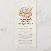 Bakery Pastry Chef Baking Catering Gold Price List Menükarte (Vorderseite)