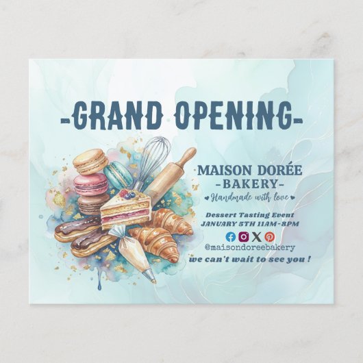 Bakery Pastry Chef Baking Catering Grand Opening Flyer (Vorne)