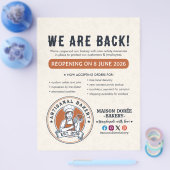 Bakery Pastry Chef Baking Catering Grand Reopening Flyer (Einzeln)