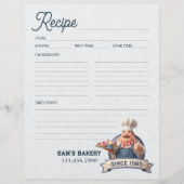 Bakery Pastry Chef Baking Recipe Page Cookbook Flyer (Hinten)