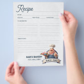 Bakery Pastry Chef Baking Recipe Page Cookbook Flyer (Hand)