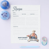Bakery Pastry Chef Baking Recipe Page Cookbook Flyer (Einzeln)