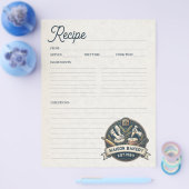 Bakery Pastry Chef Baking Recipe Page Cookbook Flyer (Einzeln)