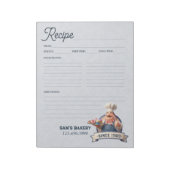 Bakery Pastry Chef Baking Recipe Page Cookbook Notizblock (Rotiert)