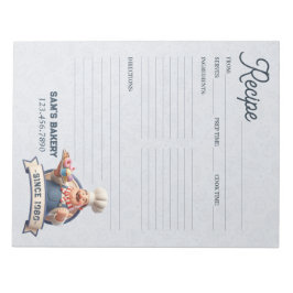 Bakery Pastry Chef Baking Recipe Page Cookbook Notizblock