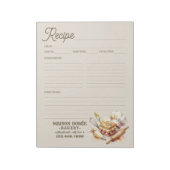 Bakery Pastry Chef Baking Recipe Page Cookbook Notizblock (Rotiert)