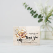 Bakery Pastry Chef Cake Baker Thank You Promo Code Rabattkarte (Stehend Vorderseite)