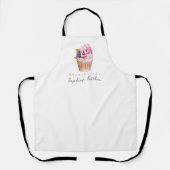 Bakery Pastry Chef Cupcake Watercolor Pink Elegant Schürze (Vorderseite)