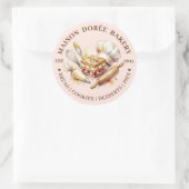 Bakery Pastry Chef Gold Baking Catering Thank You Runder Aufkleber (Tasche)