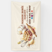Bakery Pastry Chef Watercolor Gold Baking Catering Banner (Vertikal)