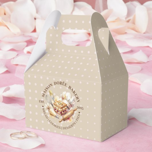 Bakery Pastry Chef Watercolor Gold Baking Catering Geschenkschachtel (Hochzeit)