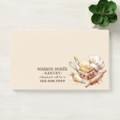 Bakery Pastry Chef Watercolor Gold Baking Catering Post-it Klebezettel (Büro)