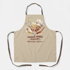 Bakery Pastry Chef Watercolor Gold Baking Catering Schürze