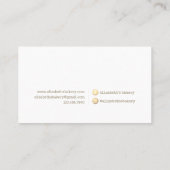 Bakery Pastry Chef Watercolor Gold Baking Catering Visitenkarte (Rückseite)