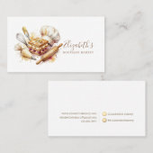 Bakery Pastry Chef Watercolor Gold Baking Catering Visitenkarte (Vorne/Hinten)