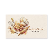 Bakery Pastry Chef Watercolor Gold Baking Catering
