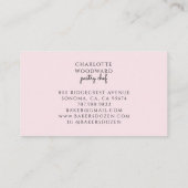 Bakery Pink Watercolor Baking Ingredients Visitenkarte (Rückseite)