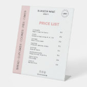 Bakery Price List Menu Sockelschild (Vorderseite)