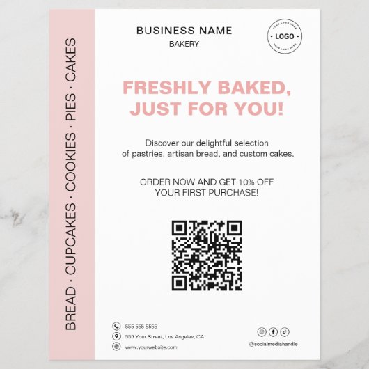 Bakery QR Code Promotional Flyer (Vorne)