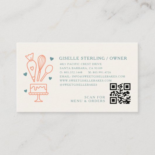Bakery QR Code Visitenkarte (Vorderseite)