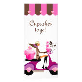 Bakery Rack Card Cupcake Scooter Pink Canopy Werbekarte (Vorne)