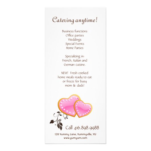 Bakery Rack Card Cupcake Scooter Pink Canopy Werbekarte (Hinten)