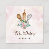 Bakery Rolling Pin Quadratische Visitenkarte (Vorderseite)