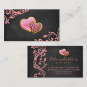 Bakery Salon Spa Floral Business Card Chalkboard Visitenkarte (Vorne/Hinten)