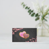 Bakery Salon Spa Floral Business Card Chalkboard Visitenkarte (Stehend Vorderseite)