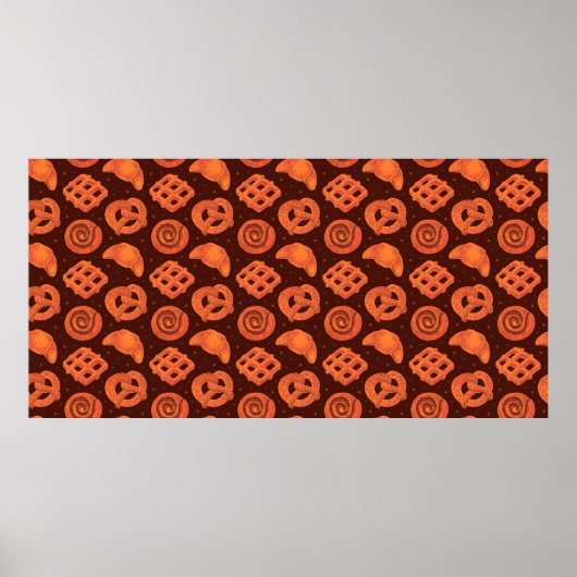 Bakery seamless pattern, Textur. Bäckerei Poster (Vorne)