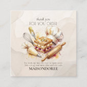 Bakery Store Pastry Cake Baker Thank You For Order Rabattkarte (Vorderseite)